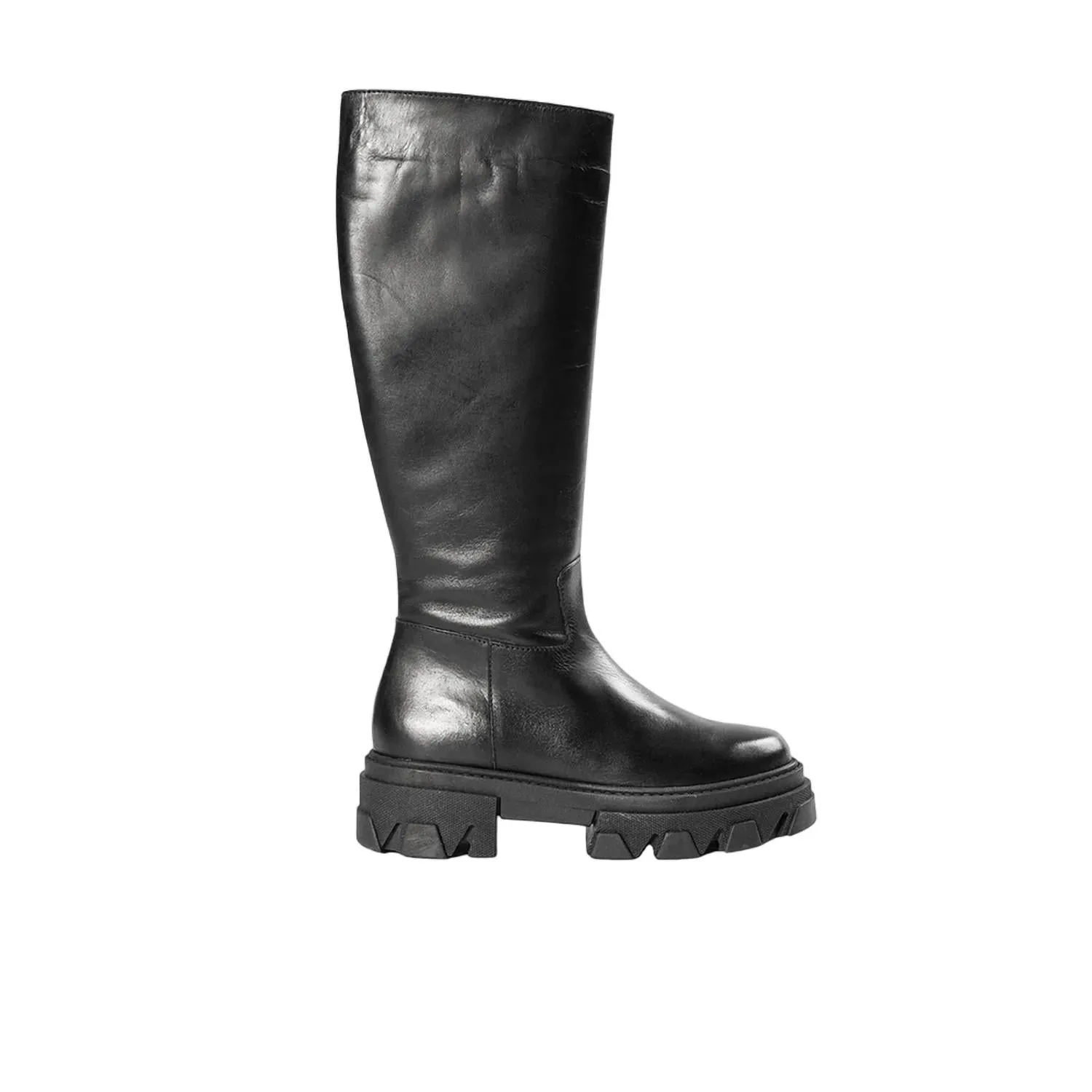 Women Blaze Leather Combat Boot In Black