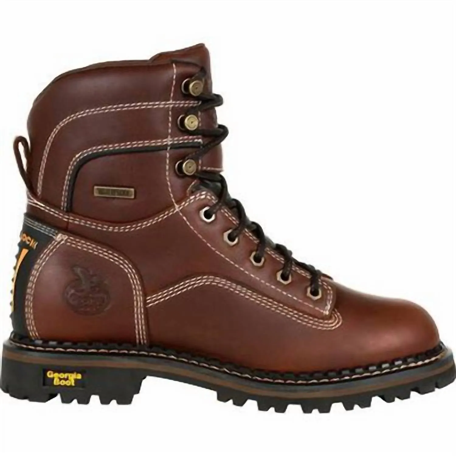 Women's Amp Lt Logger Women's Waterproof Low Heel Logger Boot - Wide Width In Brown