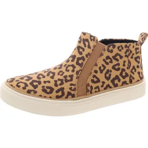 Womens Animal Print Canvas Slip-On Sneakers