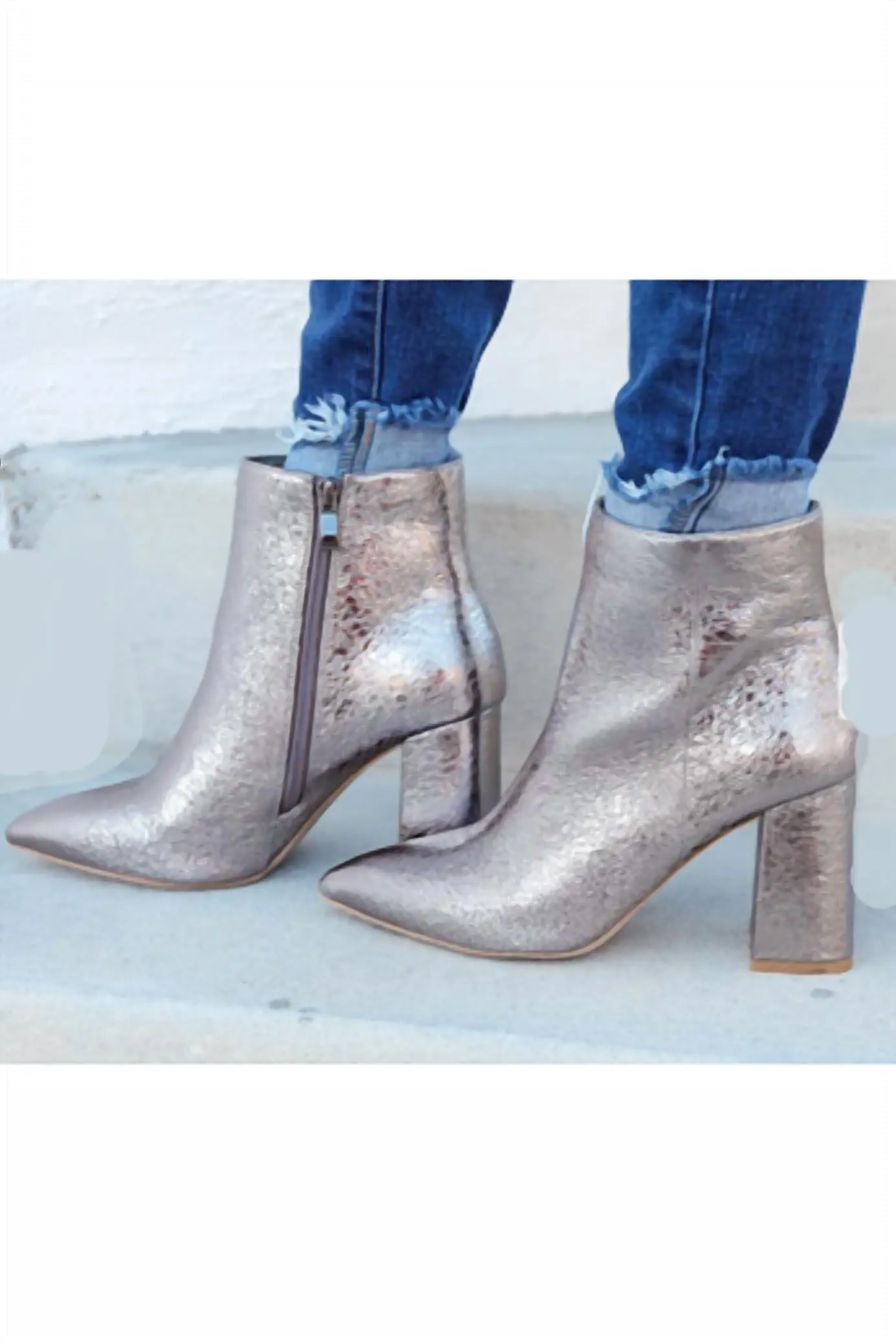 Women's Baby I'm A Star Pewter Booties In Silver