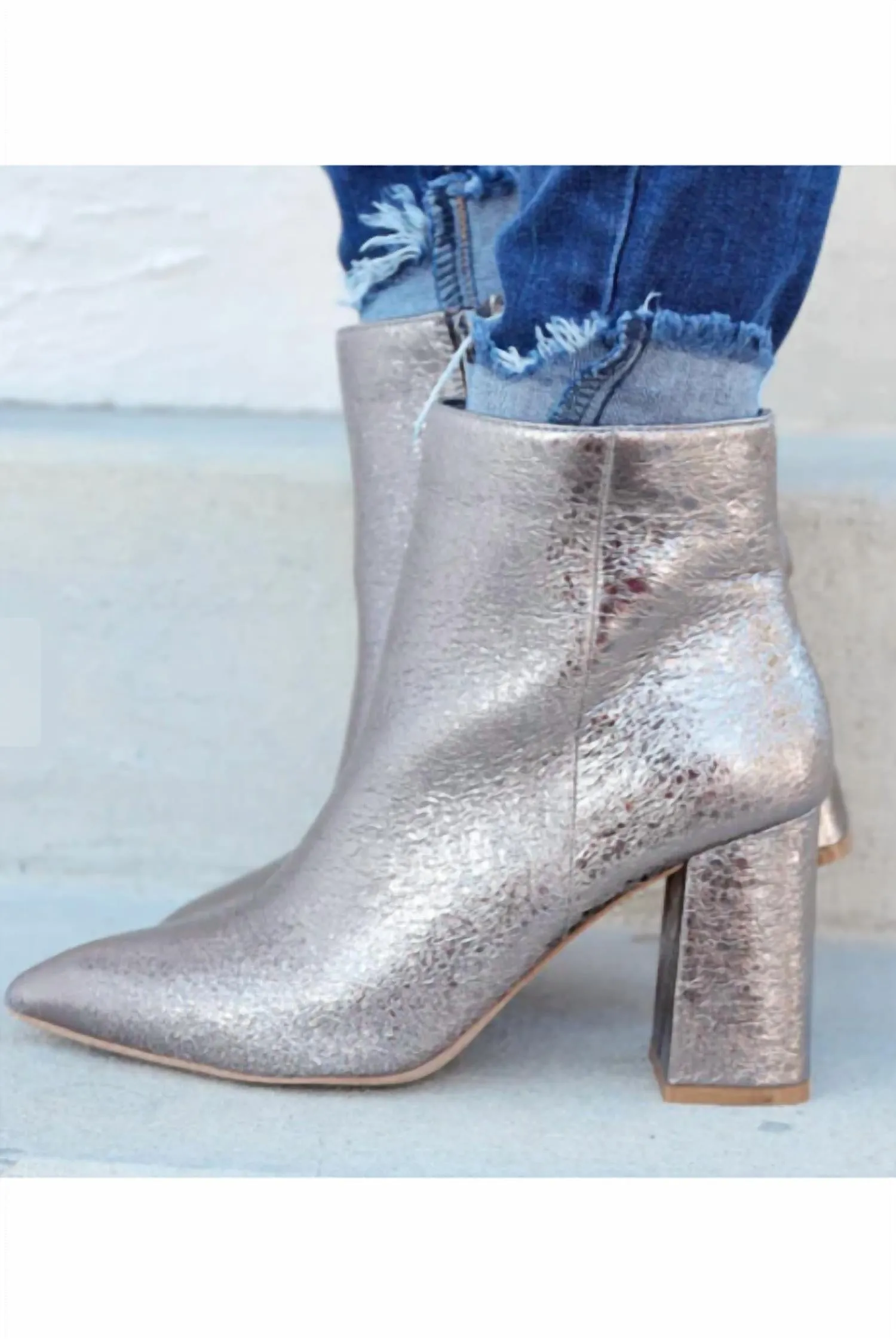 Women's Baby I'm A Star Pewter Booties In Silver