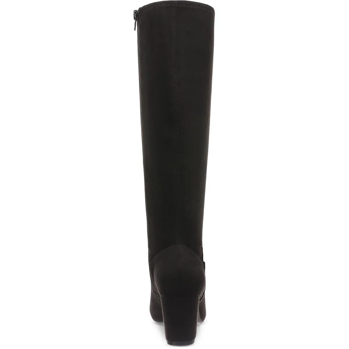 Womens Block Heel Faux Suede Knee-High Boots
