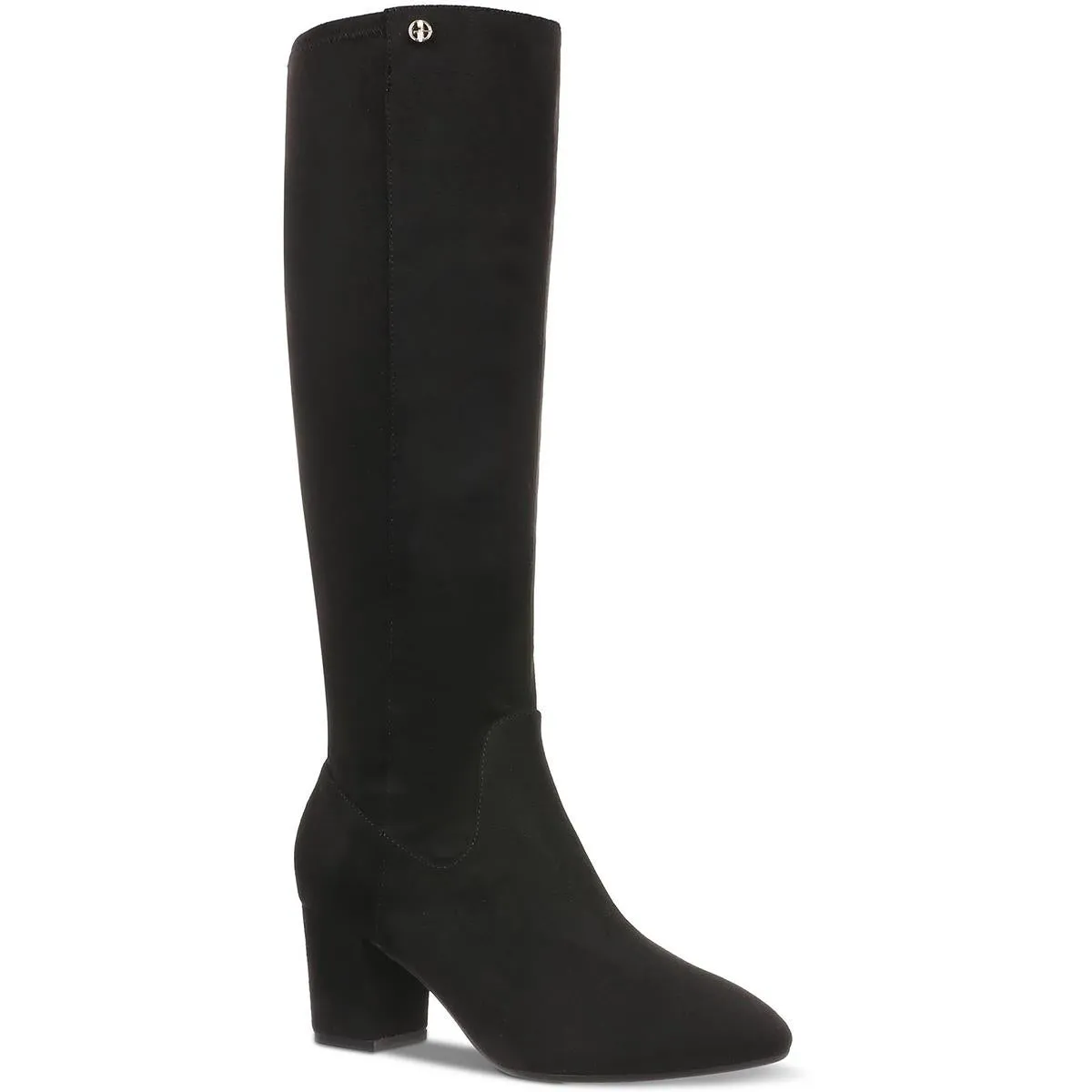 Womens Block Heel Faux Suede Knee-High Boots
