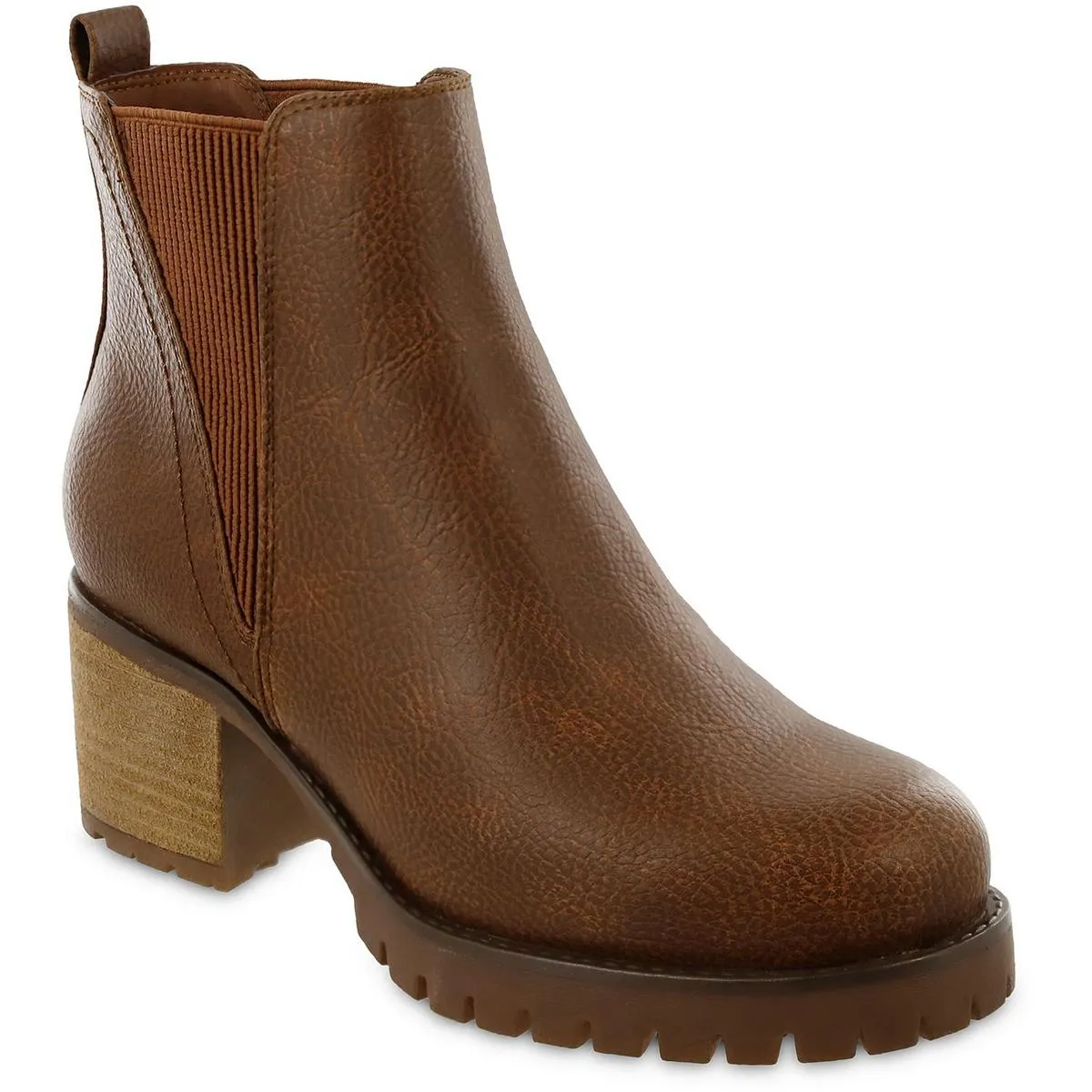 Womens Block Heel Man Made Ankle Boots