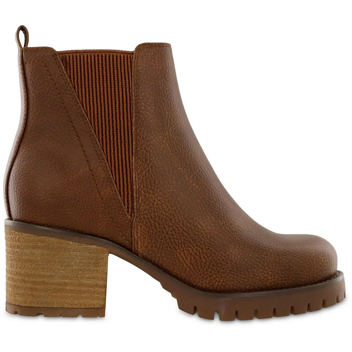 Womens Block Heel Man Made Ankle Boots
