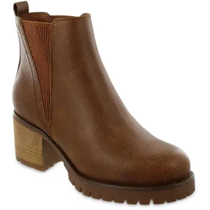 Womens Block Heel Man Made Ankle Boots