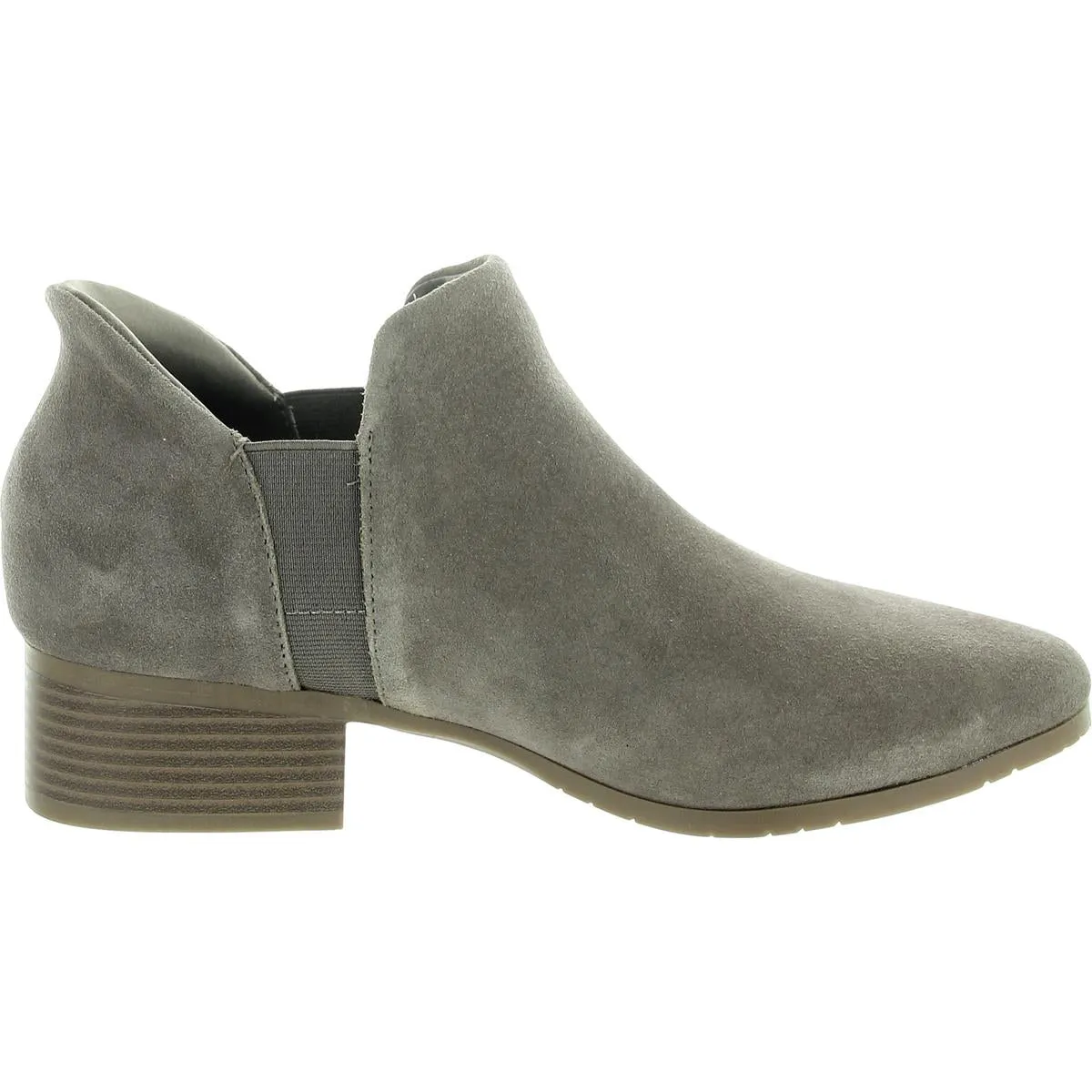 Womens Block Heel Suede Shooties