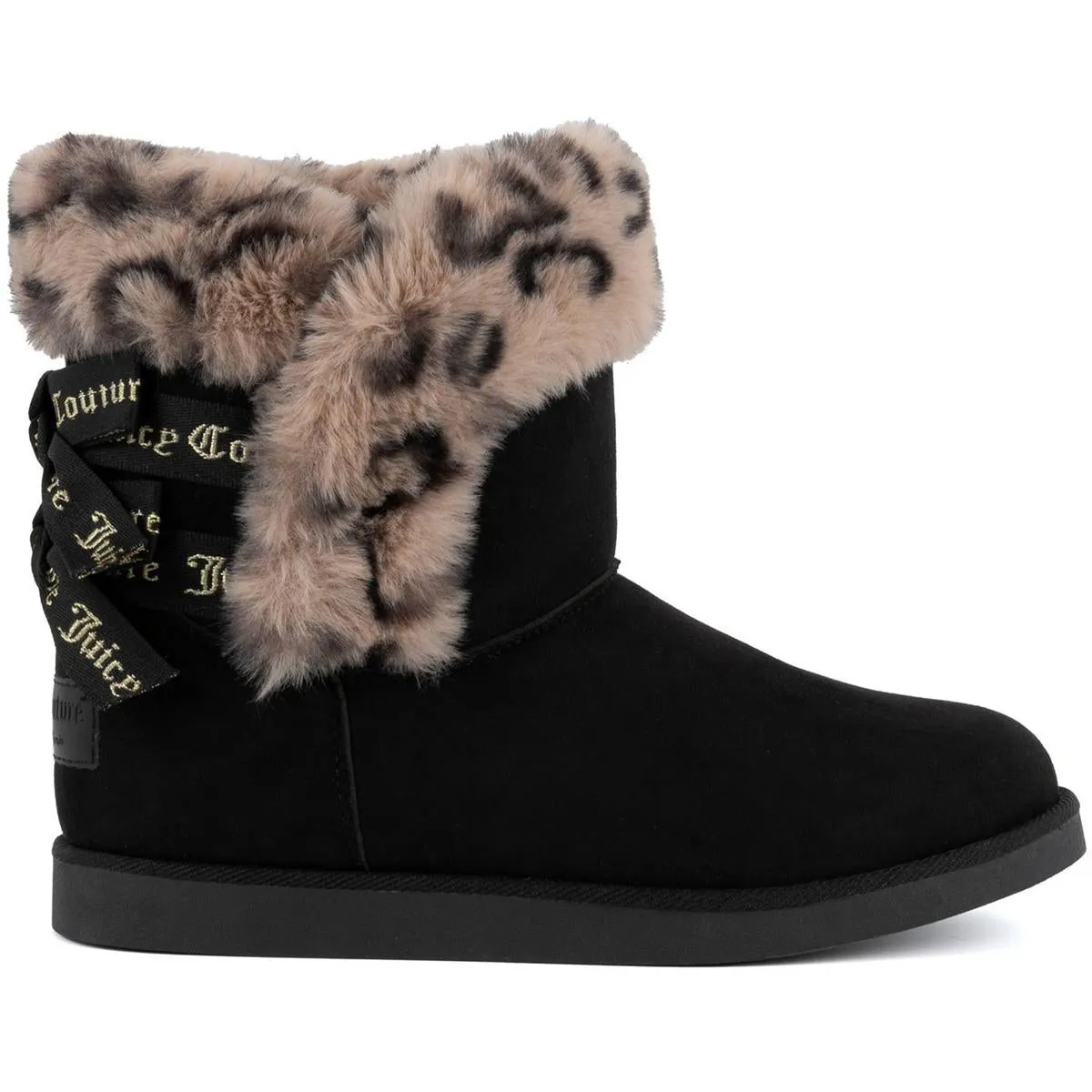 Womens Bow Faux Fur Mid-Calf Boots