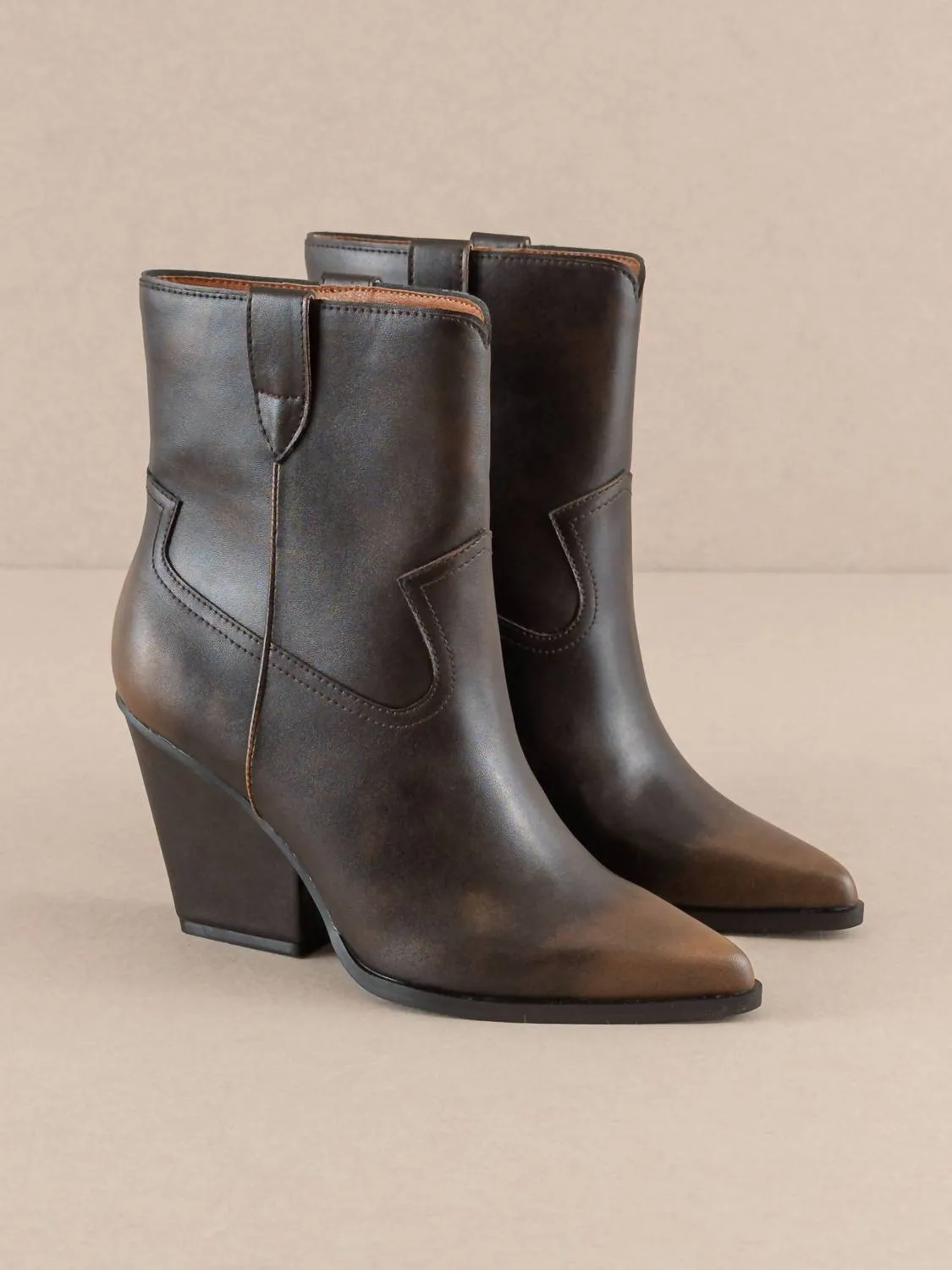 Women's Brooks Western Bootie In Coffee Two Toned