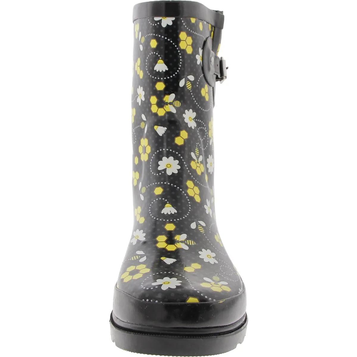 Womens Buckle Rubber Rain Boots