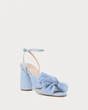 Women's Camellia Pleated Bow Heels In Blue