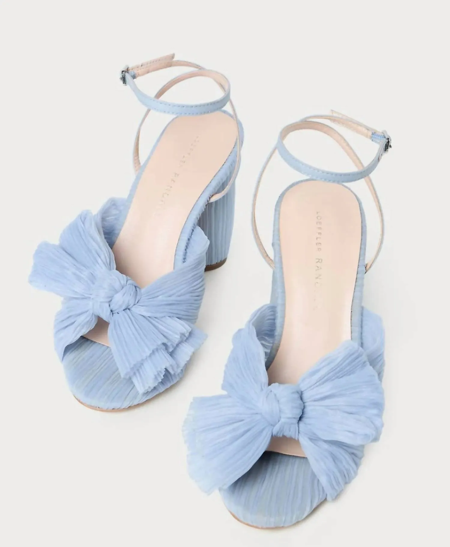Women's Camellia Pleated Bow Heels In Blue