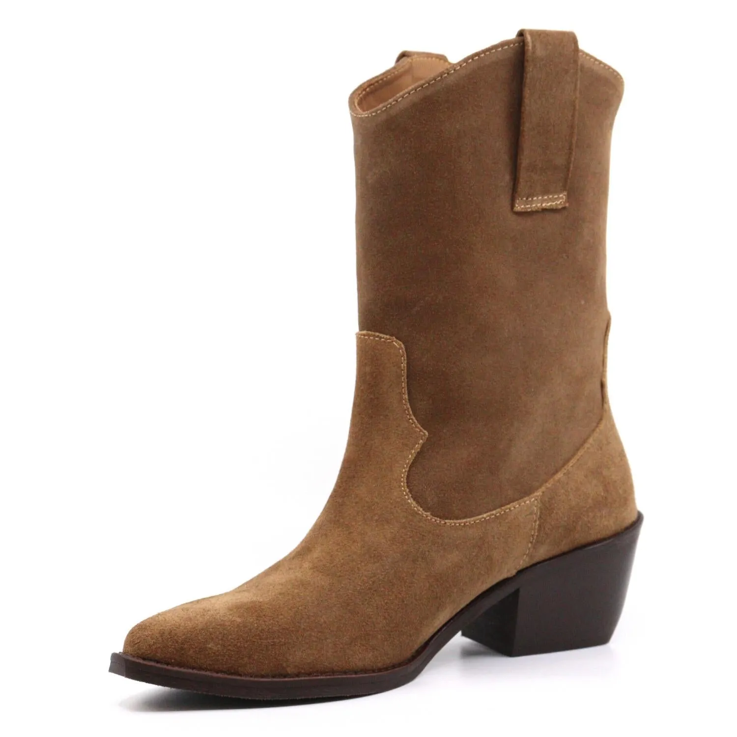 Women's Dolly Boots In Tan Suede
