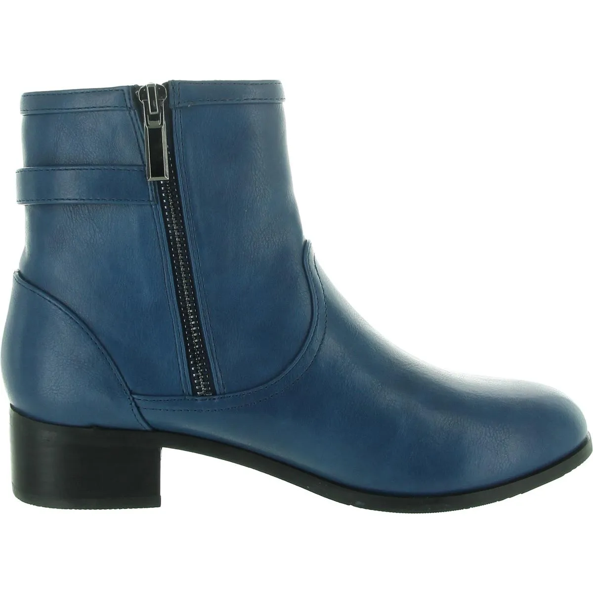 Womens Double Zipper Man Made Ankle Boots