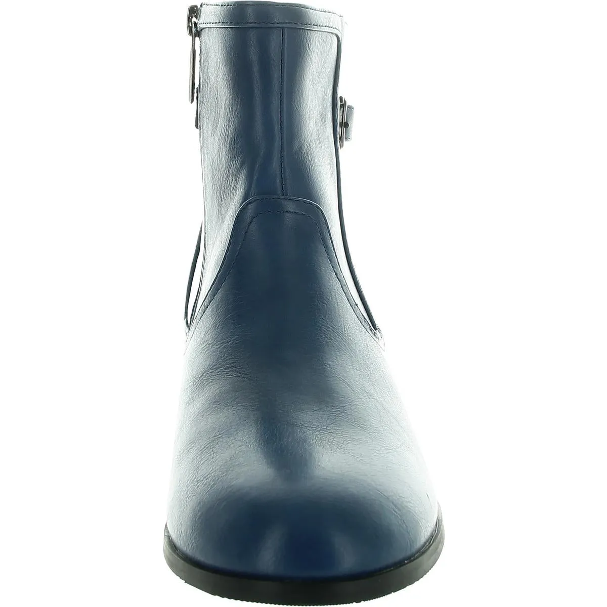 Womens Double Zipper Man Made Ankle Boots