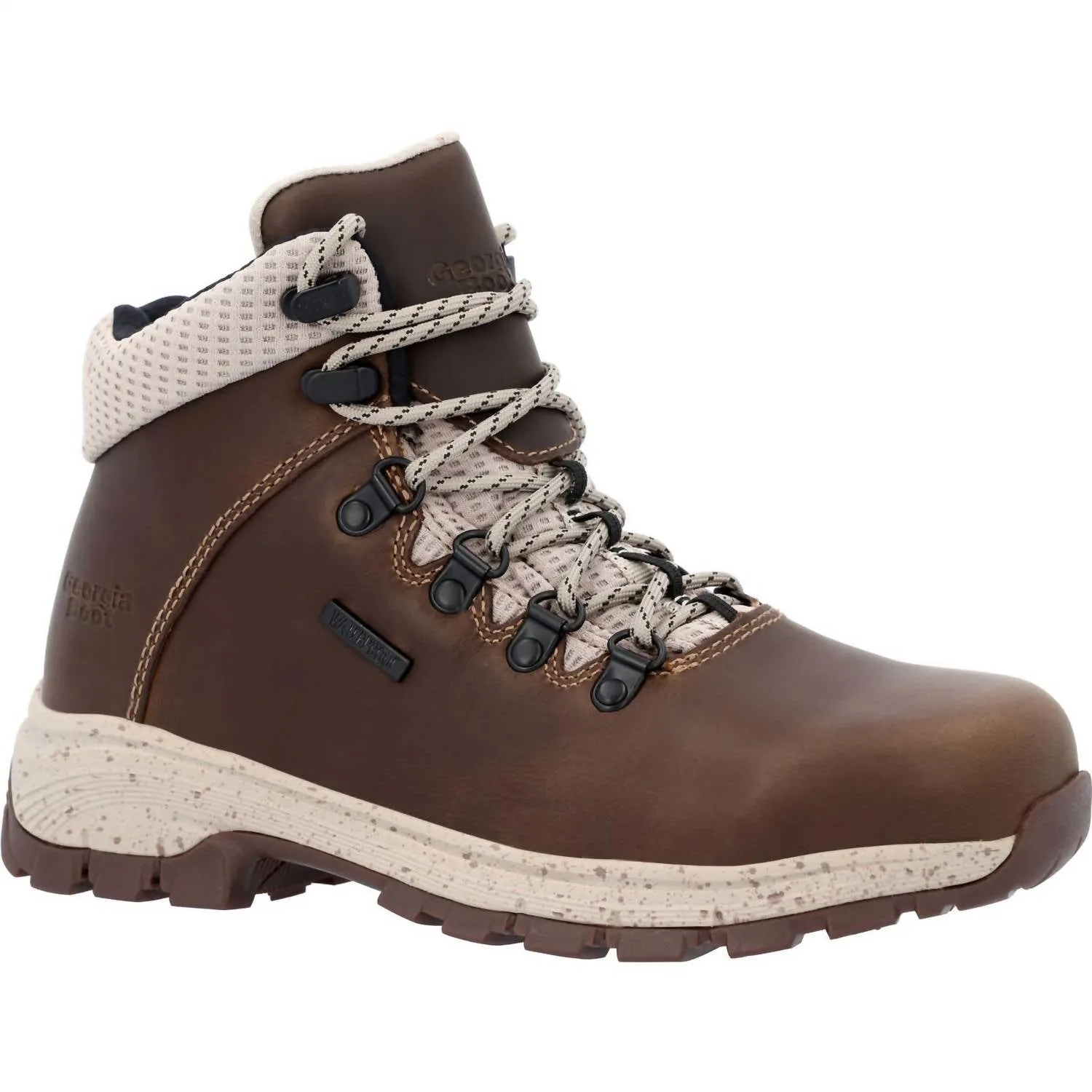 Women's Eagle Trail Alloy Toe Waterproof Hiker Boot - Wide Width In Brown