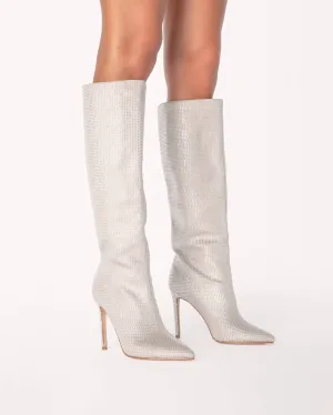 Women's Emarie Boot In Silver Diamante