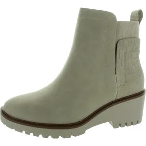 Womens Embossed Nubuck Ankle Boots