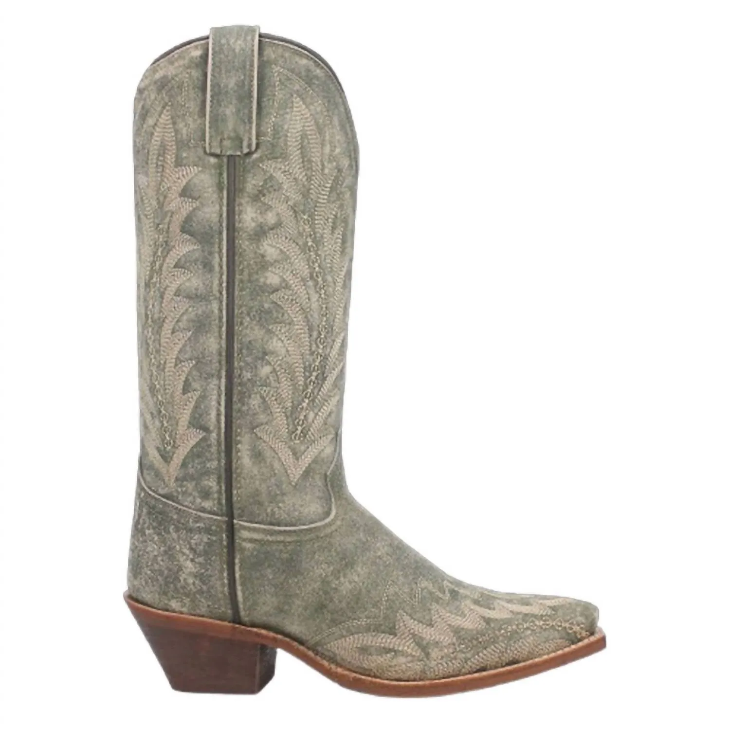 Women's Emmylee Fancy Stitch Cowboy Boot In Green
