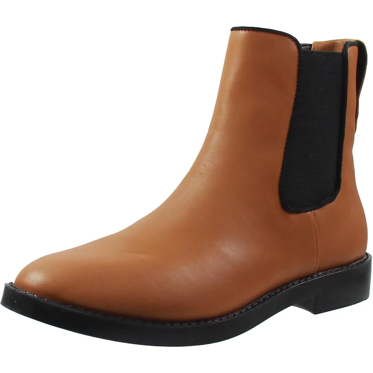 Womens Faux leather Block Heel Chelsea Boots