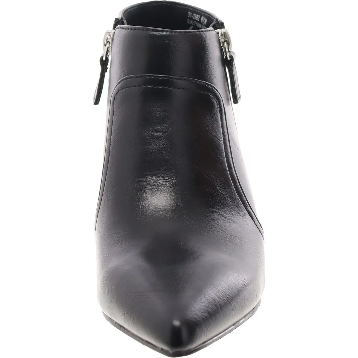 Womens Faux Leather Double Zipper Shooties