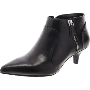Womens Faux Leather Double Zipper Shooties