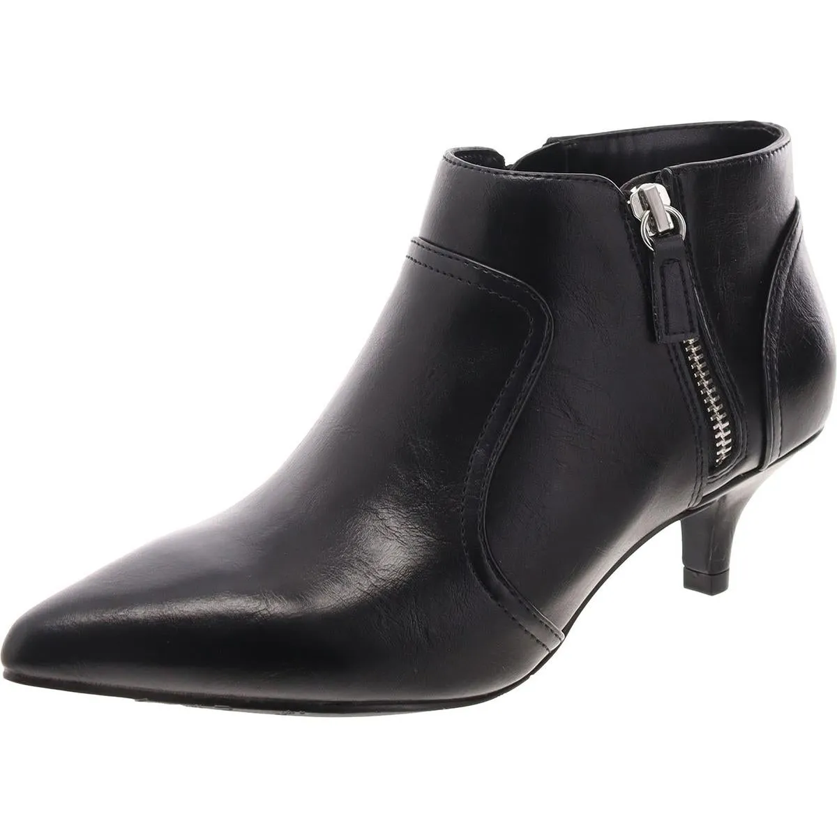 Womens Faux Leather Double Zipper Shooties