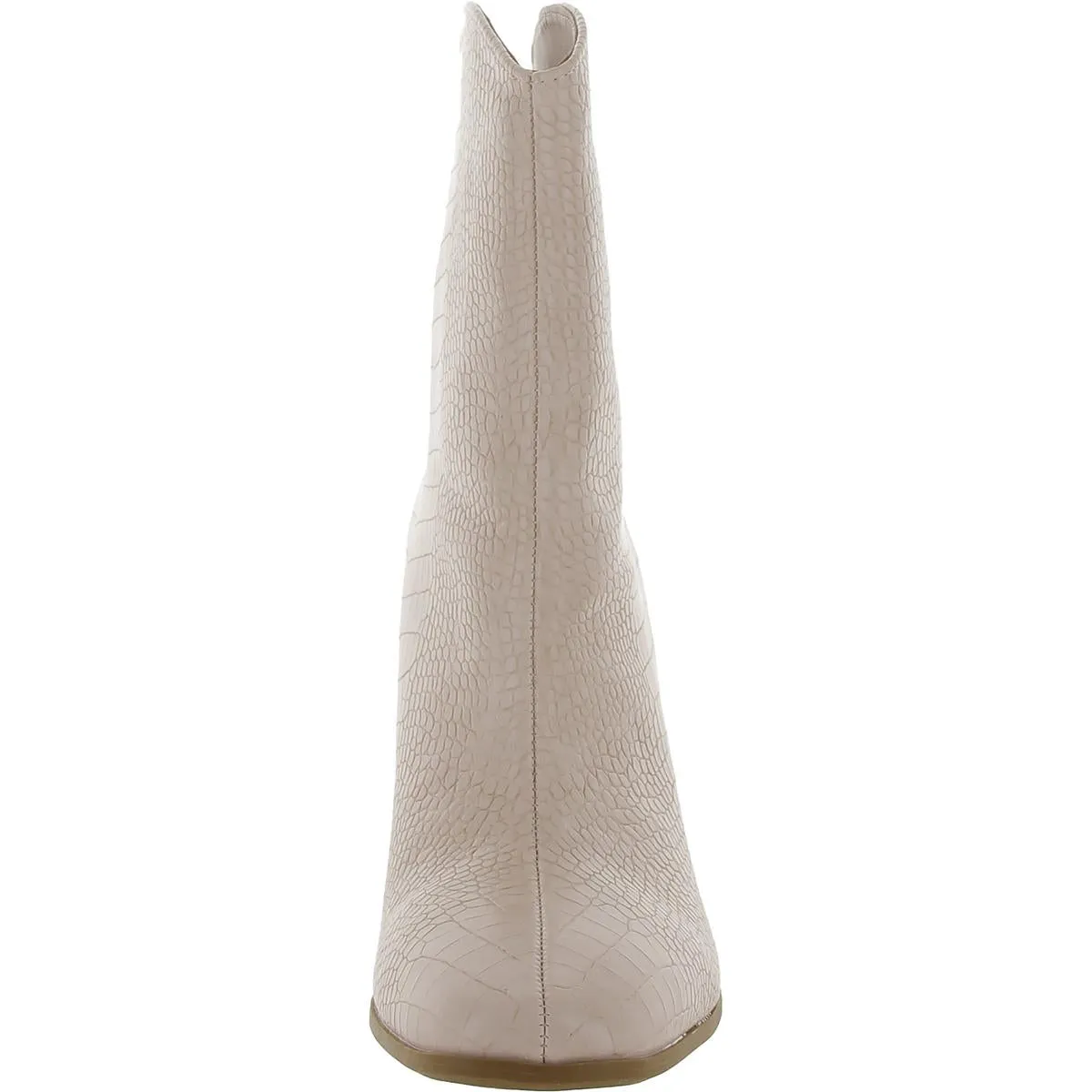 Womens Faux Leather Embossed Ankle Boots