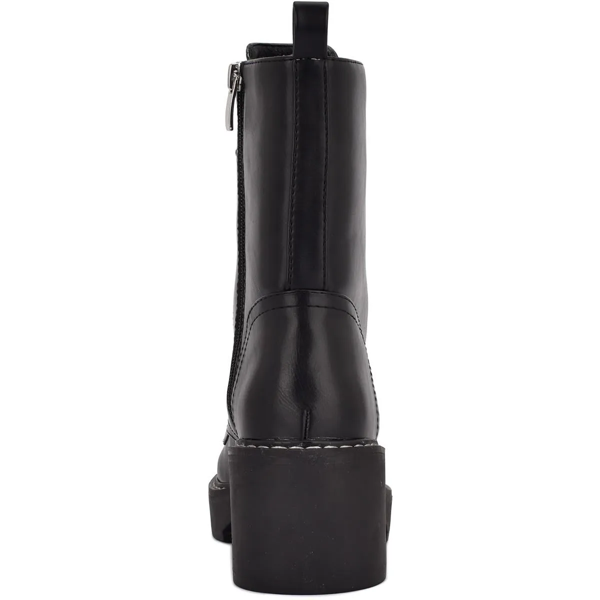 Womens Faux Leather Embossed Combat & Lace-up Boots