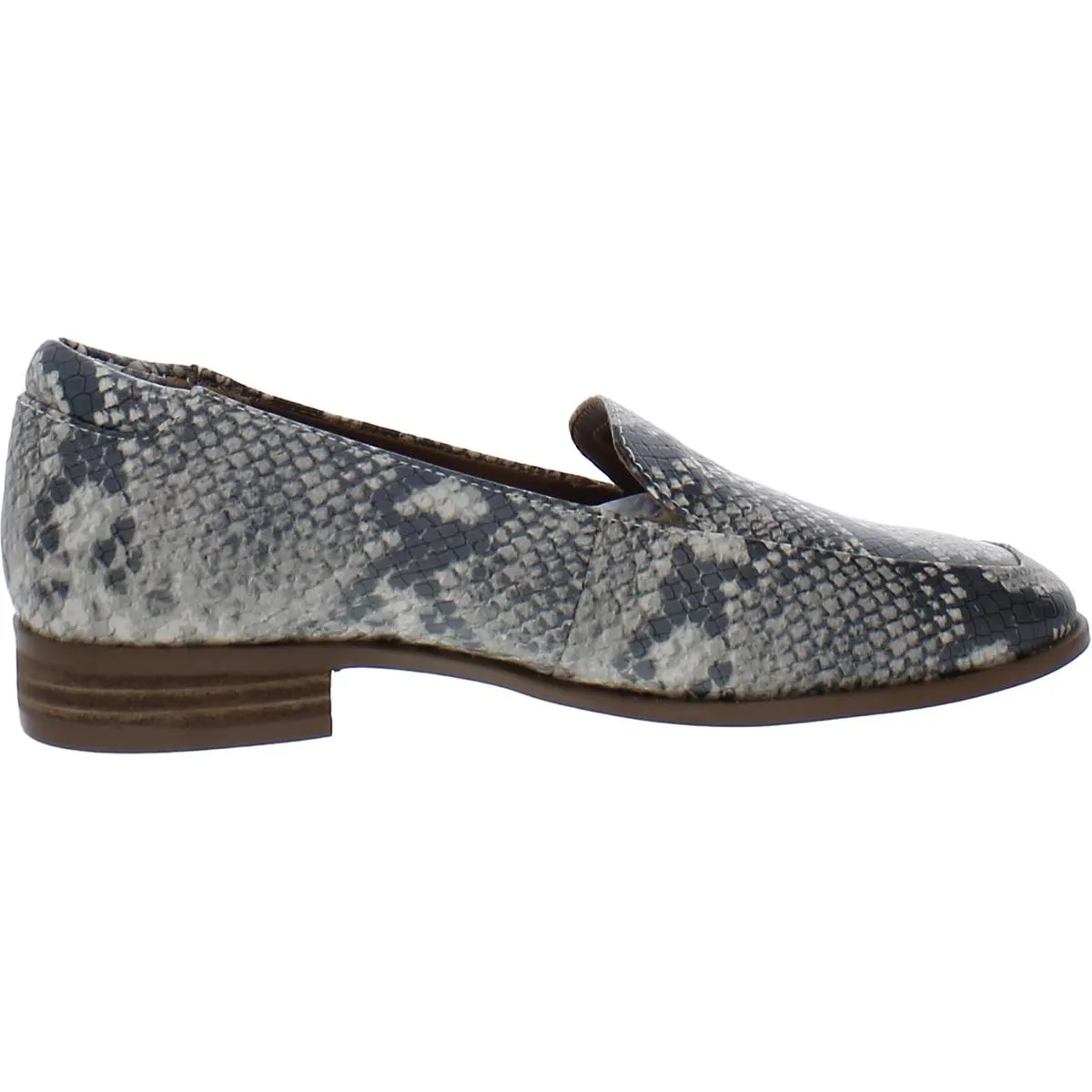 Womens Faux Leather Flat Loafers