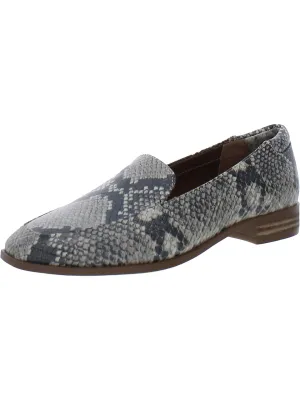 Womens Faux Leather Flat Loafers