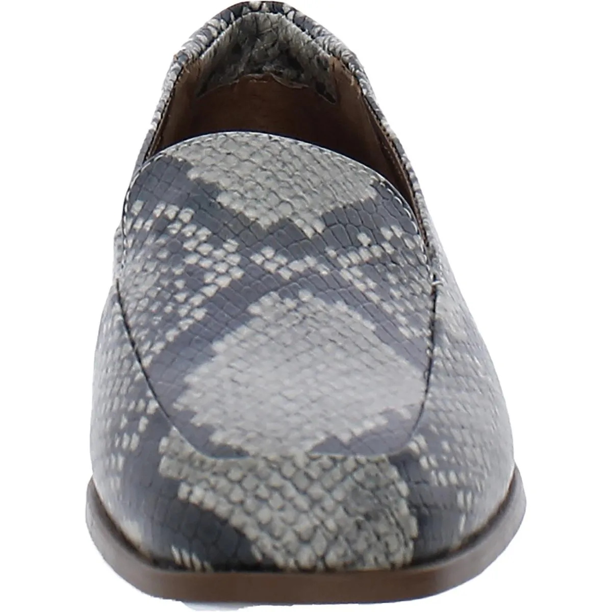 Womens Faux Leather Flat Loafers