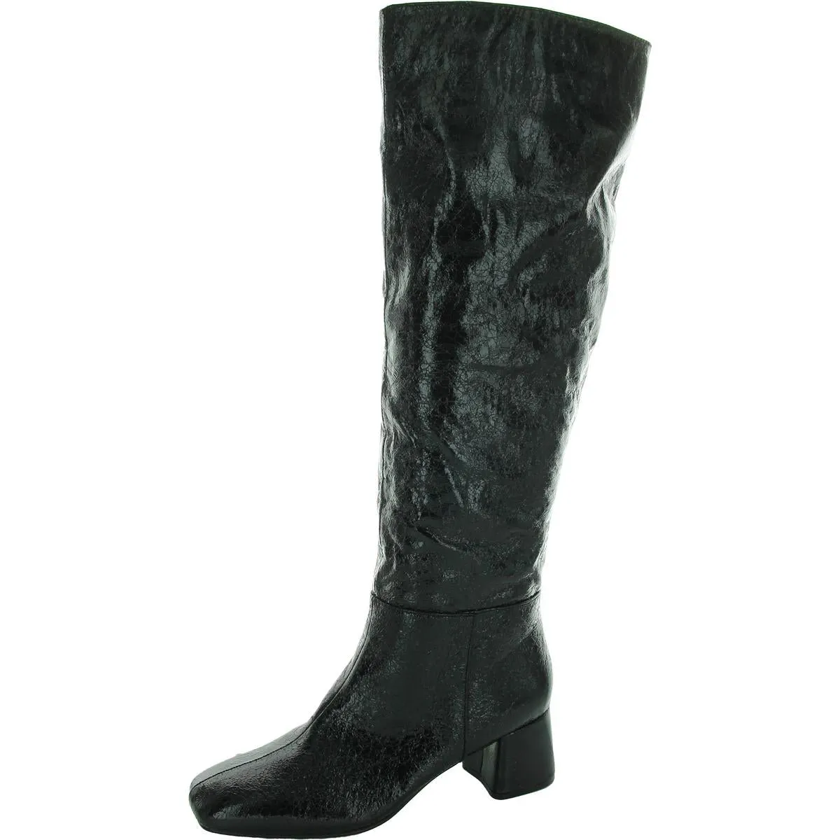 Womens Faux Leather Metallic Knee-High Boots