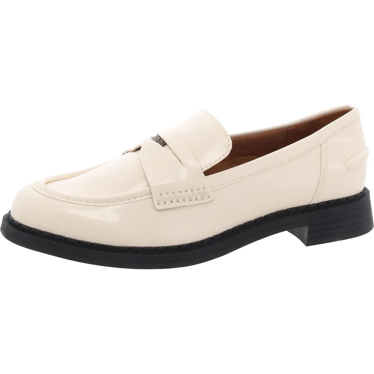 Womens Faux Leather Penny Loafers