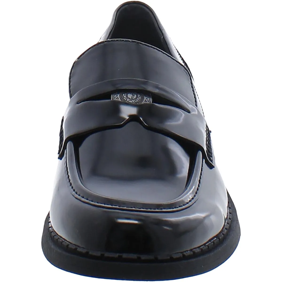 Womens Faux Leather Penny Loafers