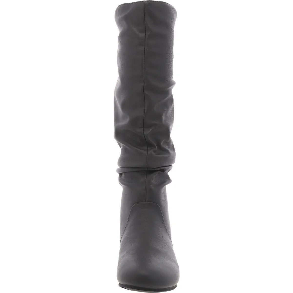 Womens Faux Leather Round toe Mid-Calf Boots