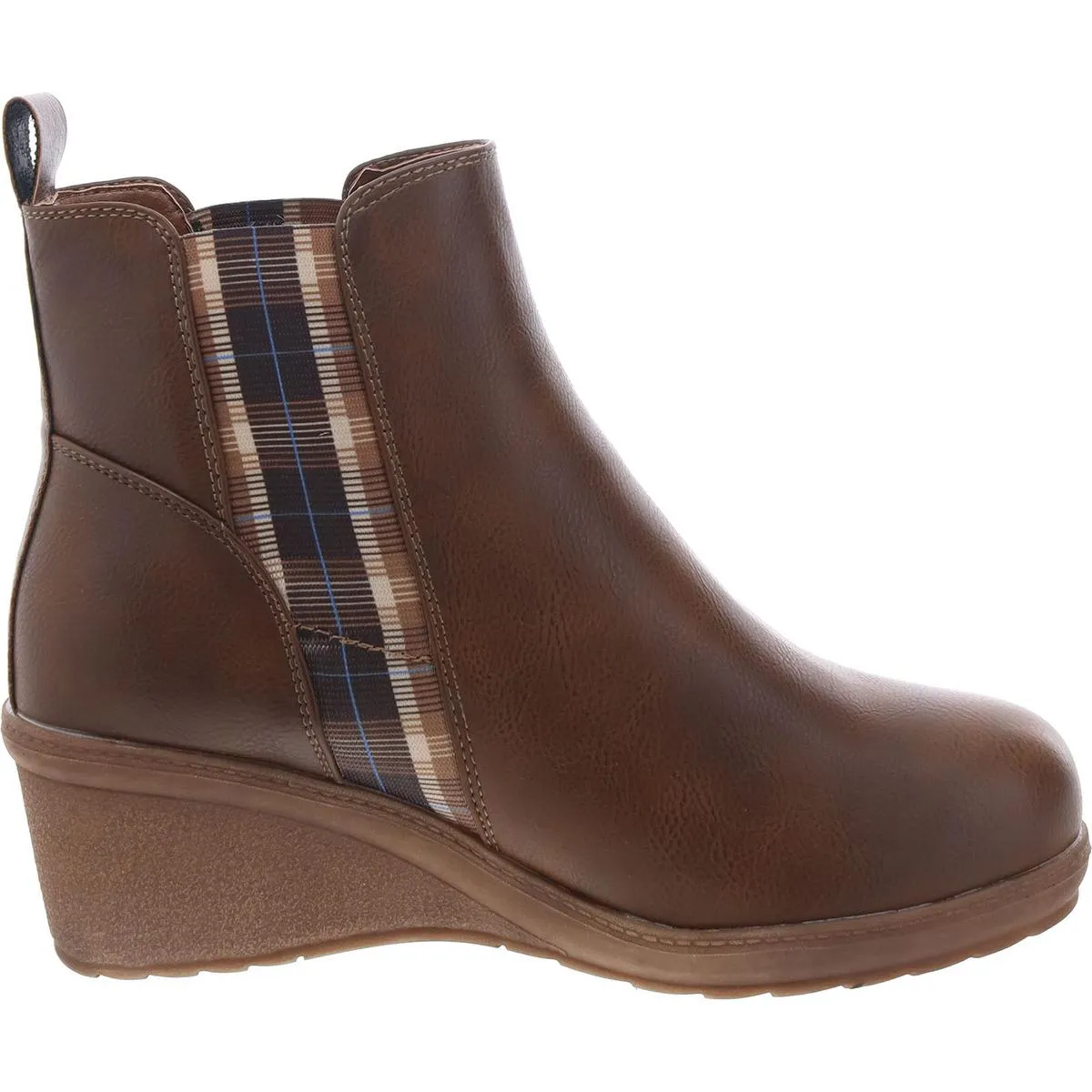 Womens Faux Leather Slip-Resistant Wedge Boots