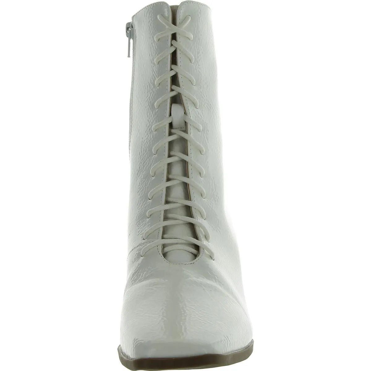 Womens Faux Leather Square Toe Mid-Calf Boots