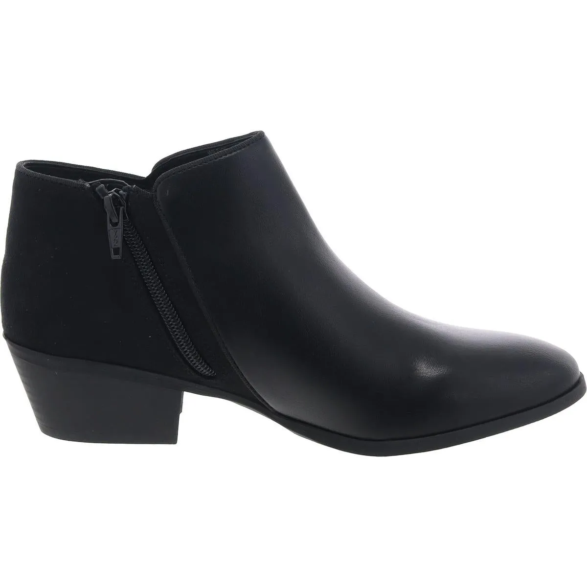 Womens Faux Suede Mixed Media Ankle Boots