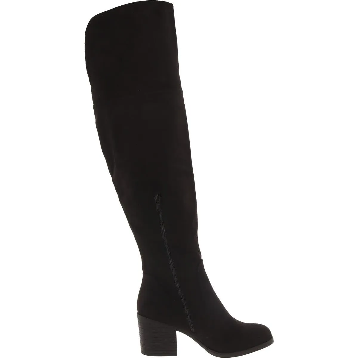 Womens Faux Suede Round Toe Over-The-Knee Boots