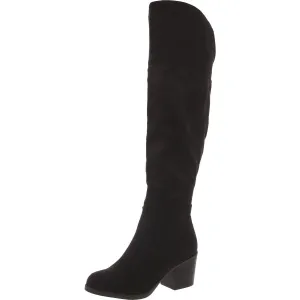 Womens Faux Suede Round Toe Over-The-Knee Boots