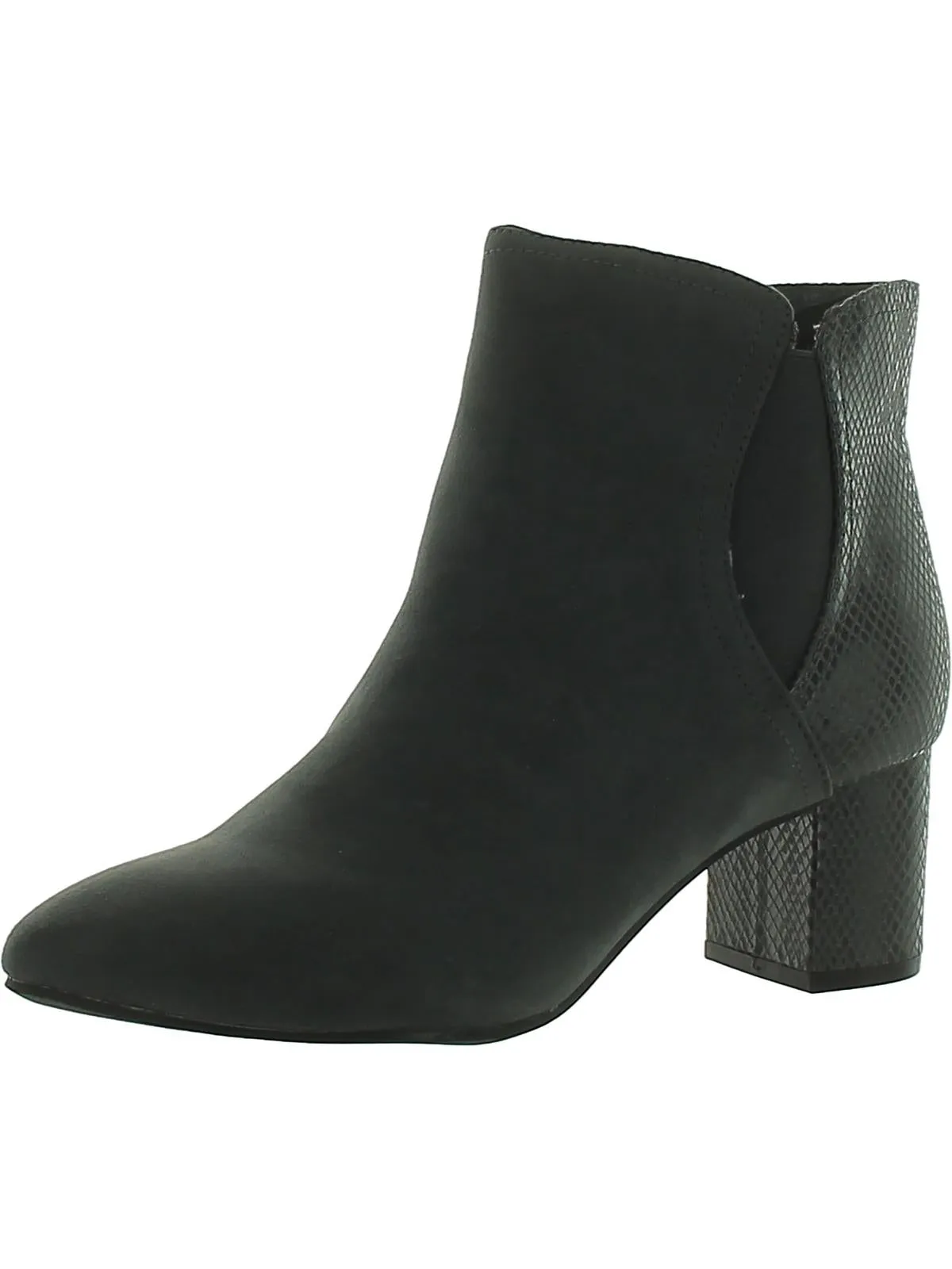 Womens Faux Suede Zipper Booties