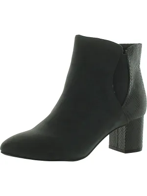Womens Faux Suede Zipper Booties