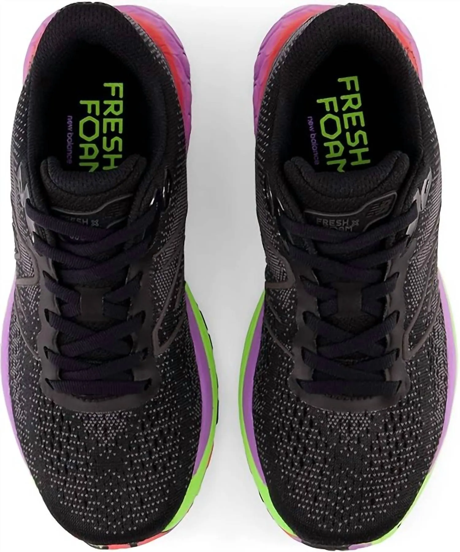 Women's Fresh Foam 880 V12 Shoe In Black/pixel Green/electric Purple