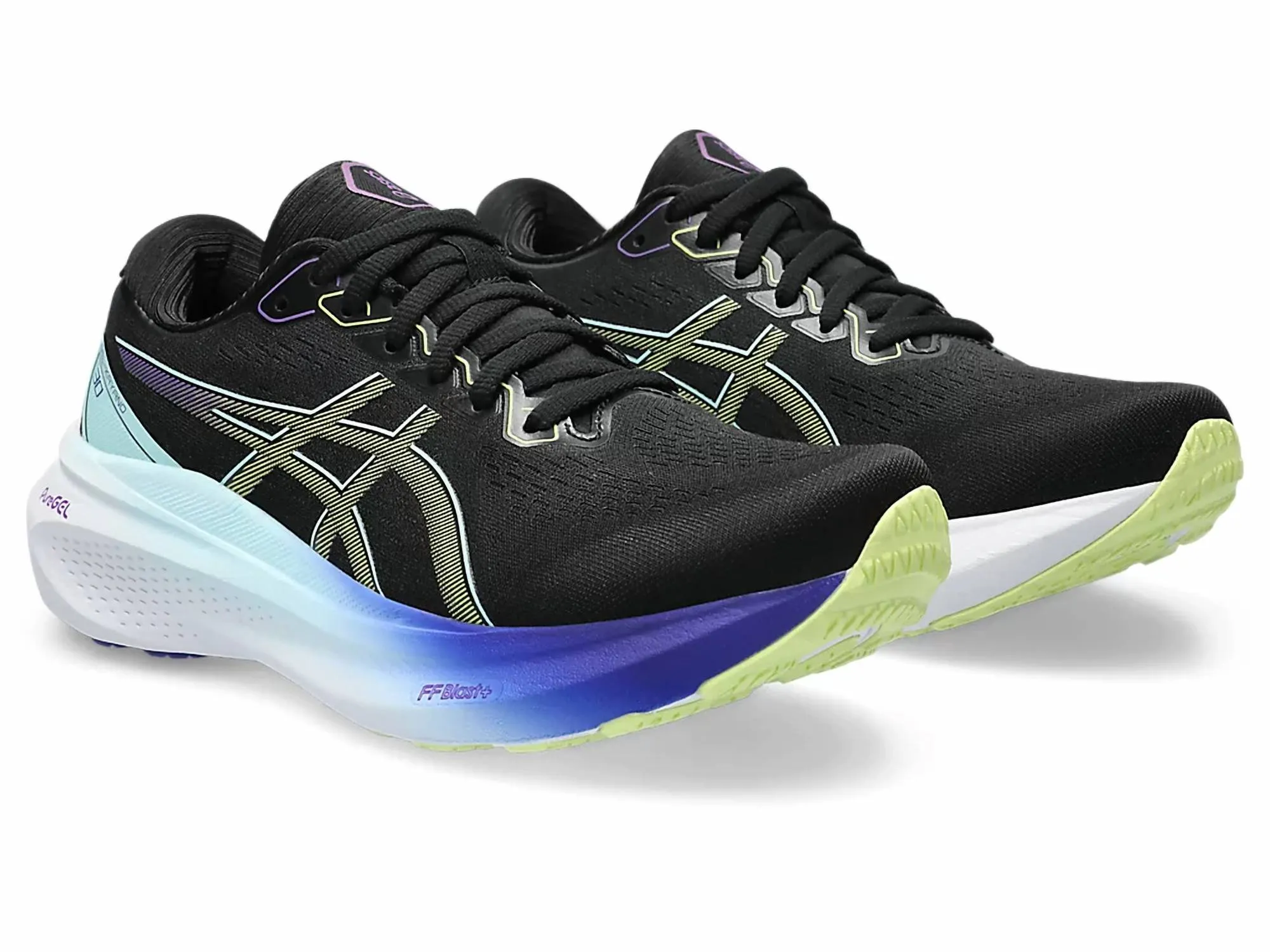 Women's Gel-Kayano 30 Running Shoes In Black/glow