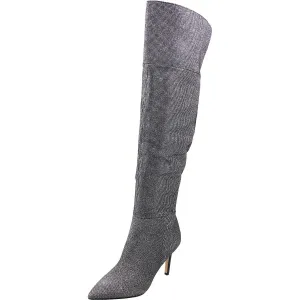 Womens Glitter Man Made Over-The-Knee Boots