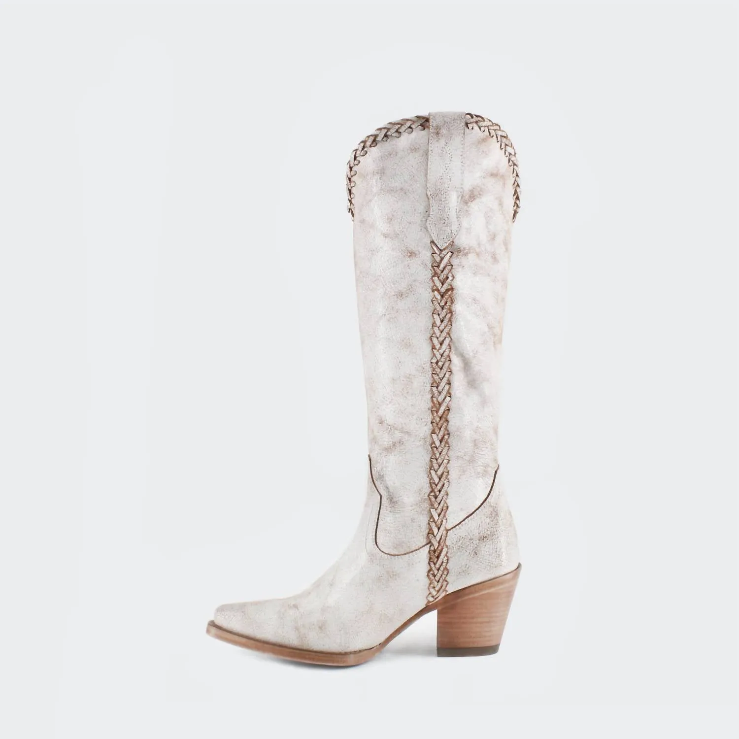 Women's Kenia Cowgirl Leather Boots In White