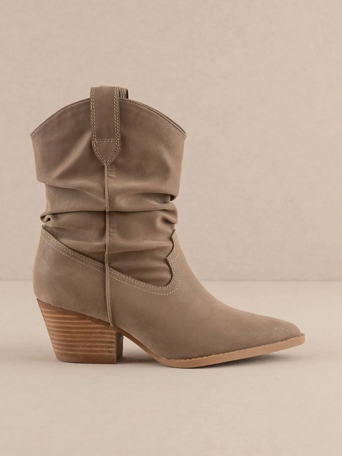 Women's Kit Slouchy Western Bootie In Dark Taupe