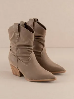 Women's Kit Slouchy Western Bootie In Dark Taupe