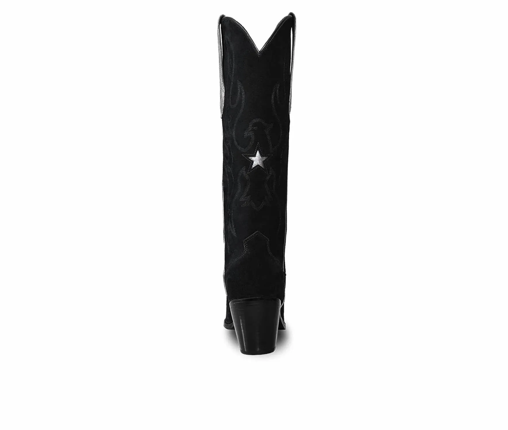 Women's Knee-High Suede Leather Western Fenix Boots In Black
